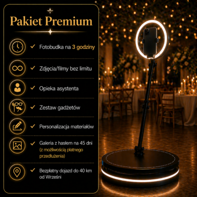 Fotobudka 360 - 3 godziny - Pakiet Premium