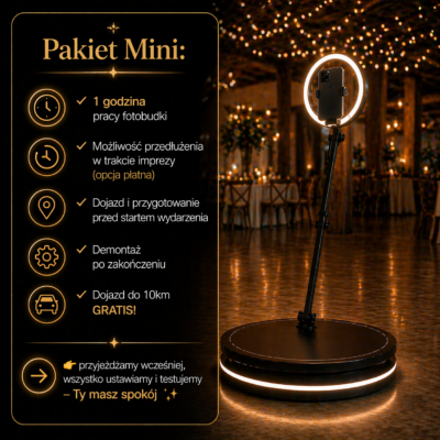 Fotobudka 360 - 1 godzina - Pakiet Mini